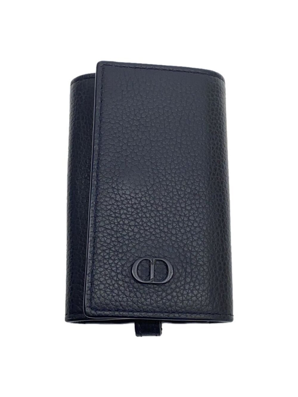 Christian Dior Key Case Wallet Leather Navy Blue